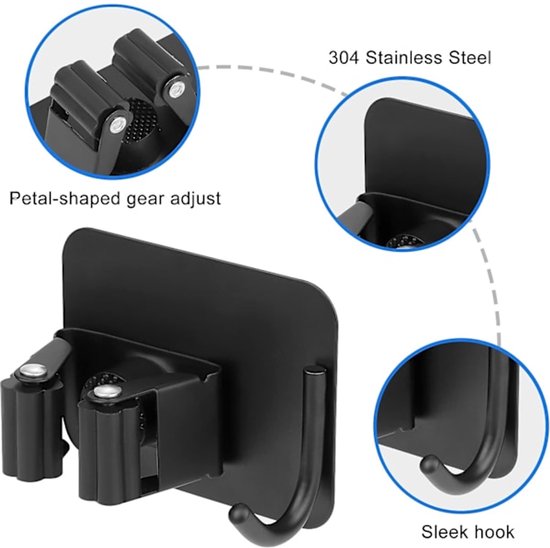 Mop hook - Wall broom holder without drilling - 4-pack โ image 3