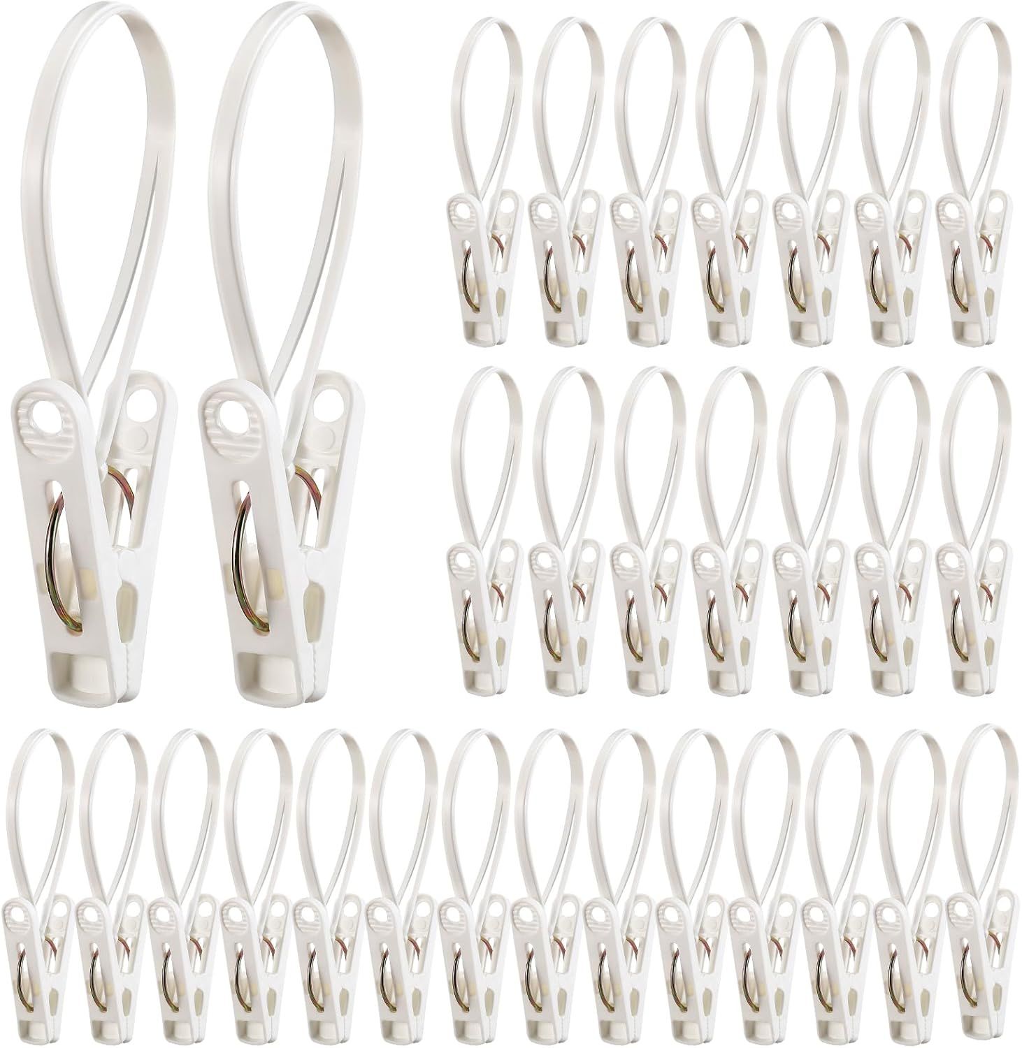 30 Piece Multifunctional Clothes Pegs White for Baby Clothes and Towels
