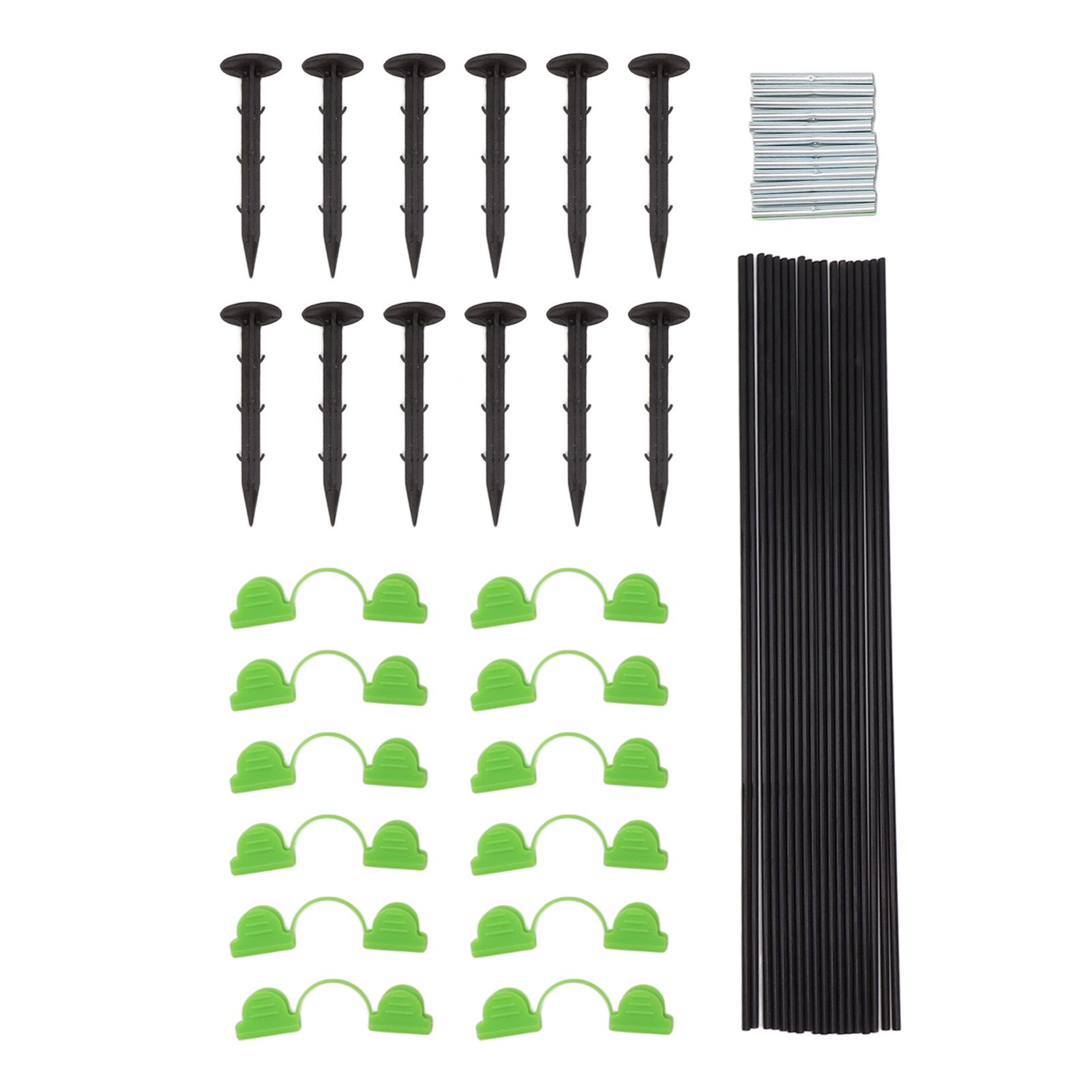 18 Fiberglass Rods 12 Connecting Pipes 12 Clips 12 Garden Stakes for Greenhouse Garden Raised Bed Grow Tunnel — image 3