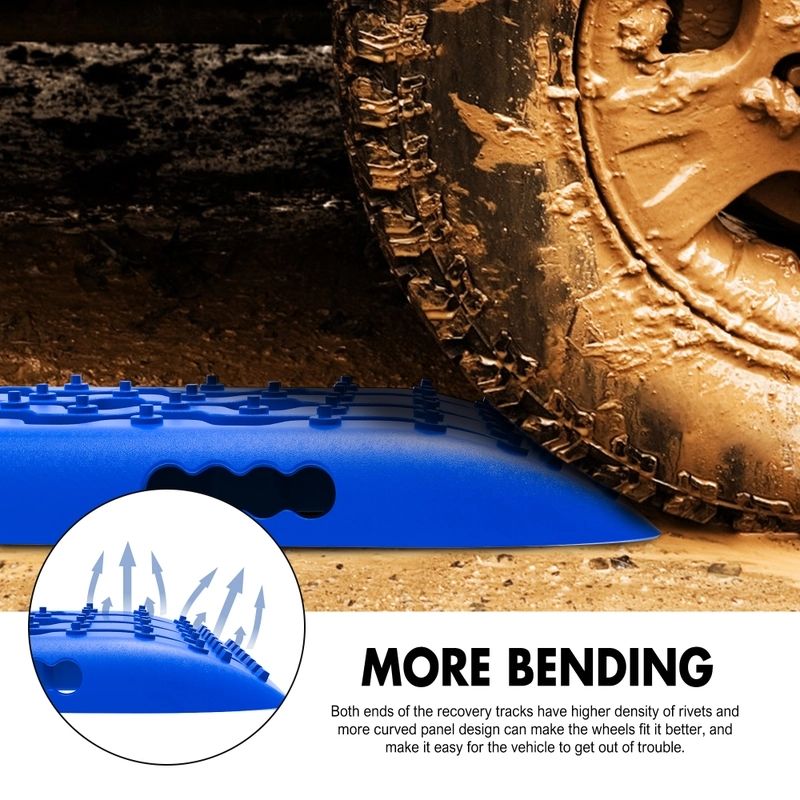 X-BULL KIT1 Recovery track Board Traction Sand trucks strap mounting 4x4 Sand Snow Car BLUE — image 6