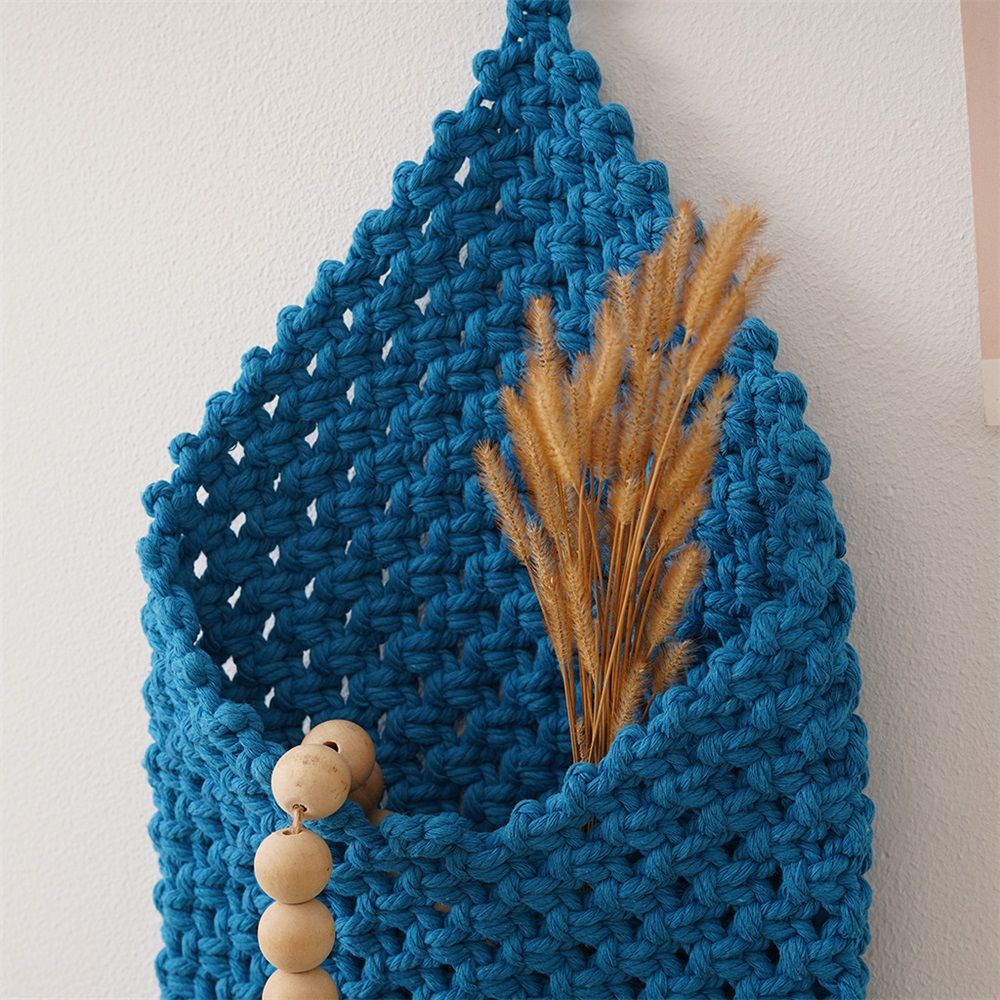 Mail Organizer Wall Mounted, Hanging Woven Basket for Boho Home Office Decor, Over the Door Key and Mail Letter Envelope Holder for Entryway Hallway — image 5