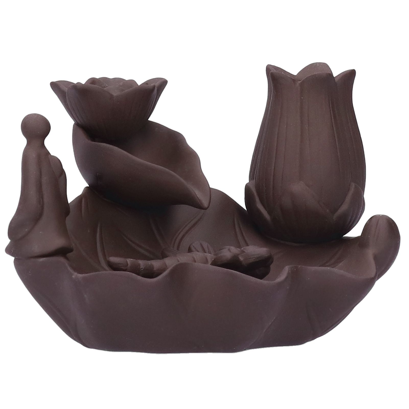 Incense Burner Red Porcelain Dragonfly Shape Backflow Smoke Waterfall Sandalwood Home Decor — image 6