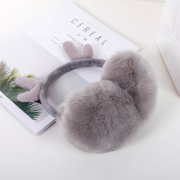 Ear Cover Fashion Stretchable Earmuffs Ear Muffs for Winter Cute Reindeer Antlers Earmuffs Warm Faux Fur Ear Warmers（2pcs）