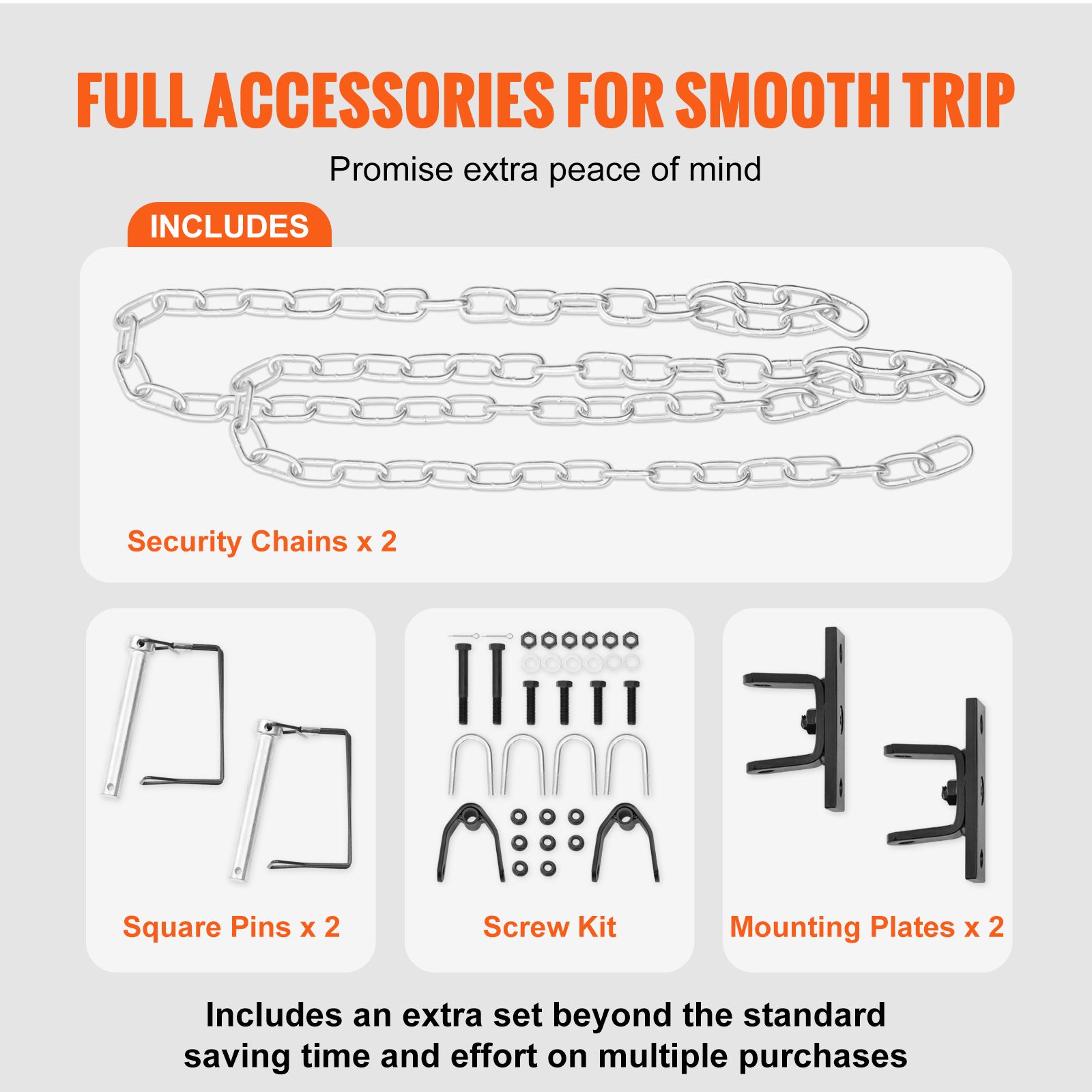 Tow Bar, 2495 kg Towing Capacity with Chains, Powder-Coating Alloy Steel Bumper-Mounted Universal Towing Bar, Coupler Fits 5cm Ball Hitch, 100 cm Opening โ image 4