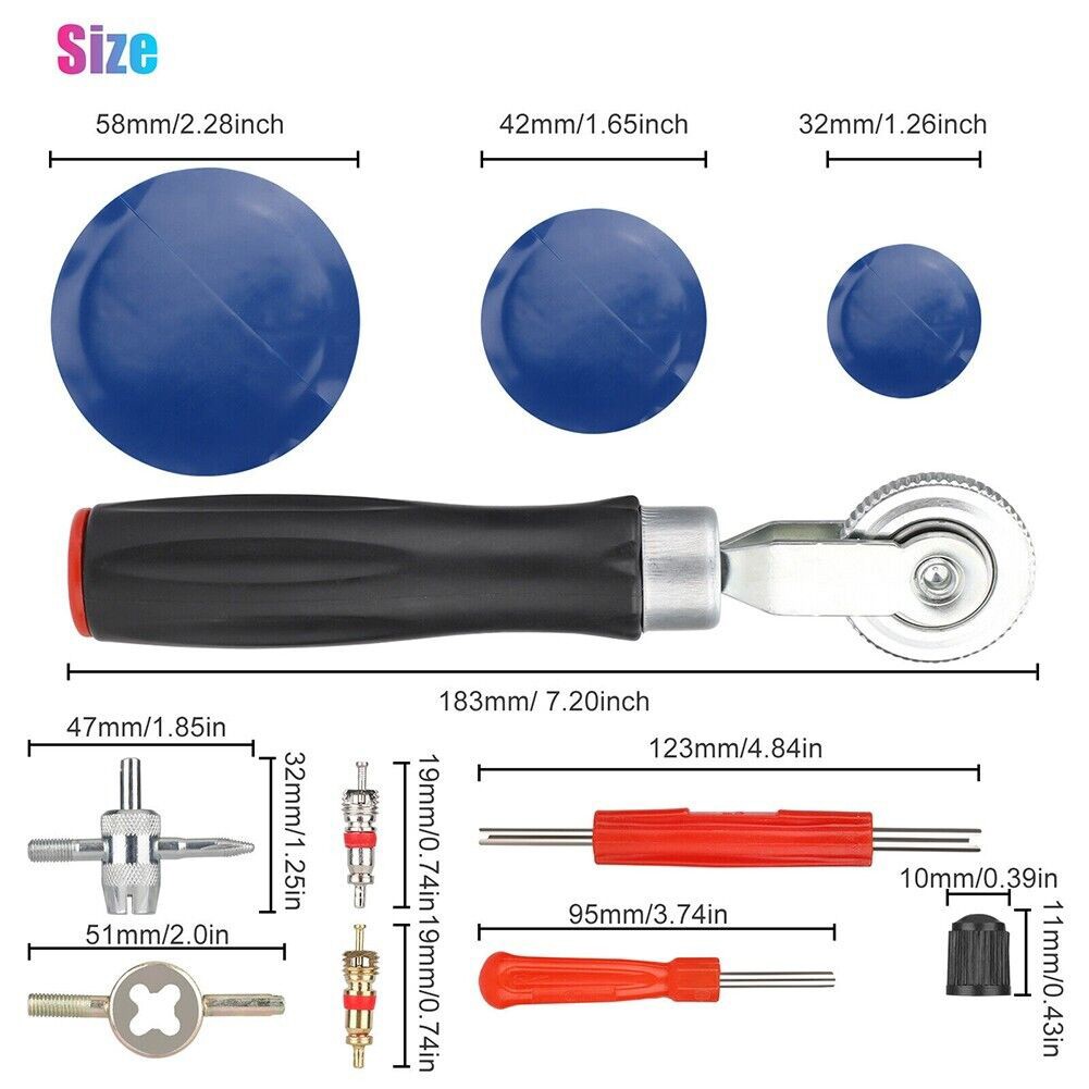 70Pcs 3 Sizes Car Truck Tire Repair Rubber Patch Tools Kit 32/42/58Mm W/ Roller โ image 6