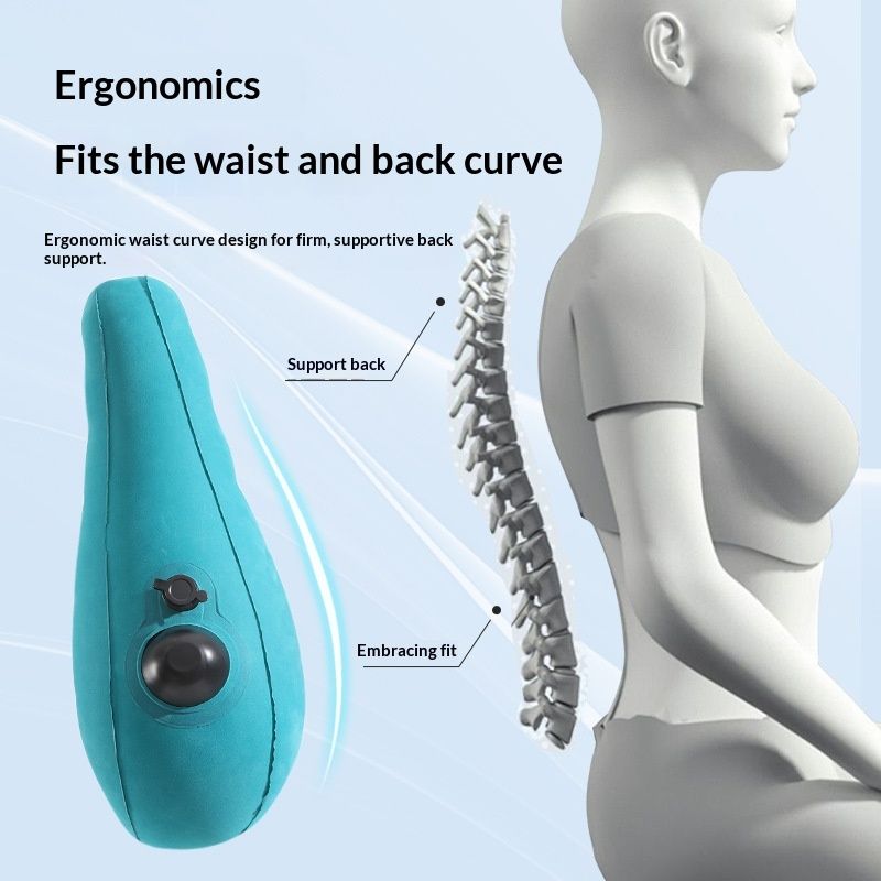 Inflatable Lumbar Support Pillow for Travel Seat and Office Chair, Back Support Pillow for Airplane Travel and Car, Lumbar Pillow for Lower Back Pain Relief โ image 2