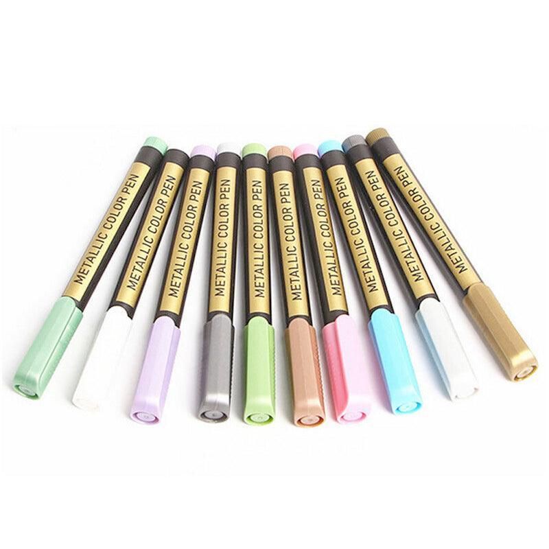 10Pcs/Set Waterproof Paint Pens for Art on Metal Glass & Rock — image 2
