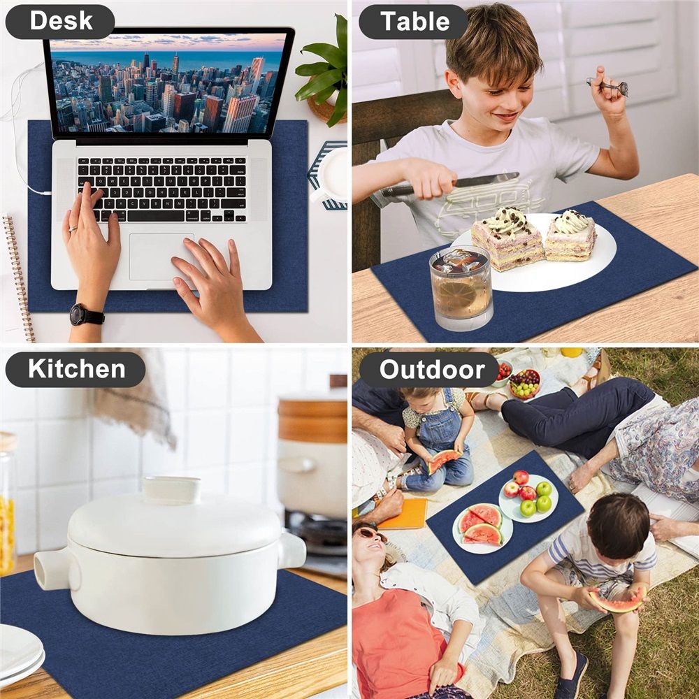 Cloth Placemats Set of 6, Cotton Linen Blend Machine Washable Durable Linen Table Mats, Heat Resistant Placemats Wrinkle Free Place Mats for Dining โ image 5