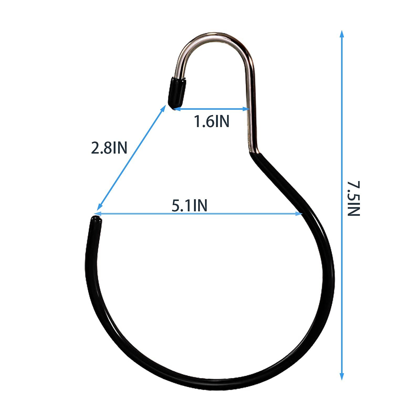15 Pack Scarf Ring Hangers, Non-Snag Belt Hanger for Closet, Non-Slip Closet Organizer Accessory Holders for Ties Scarves, Black — image 2