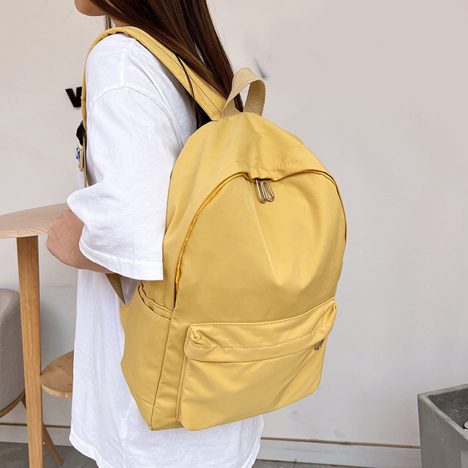 1 Piece Travel Backpack, Cute Custom BookBag with Detachable Bear, Travel Backapck for Women, Men Casual Laptop, Yellow, 21.8 × 27.9 cm — image 5