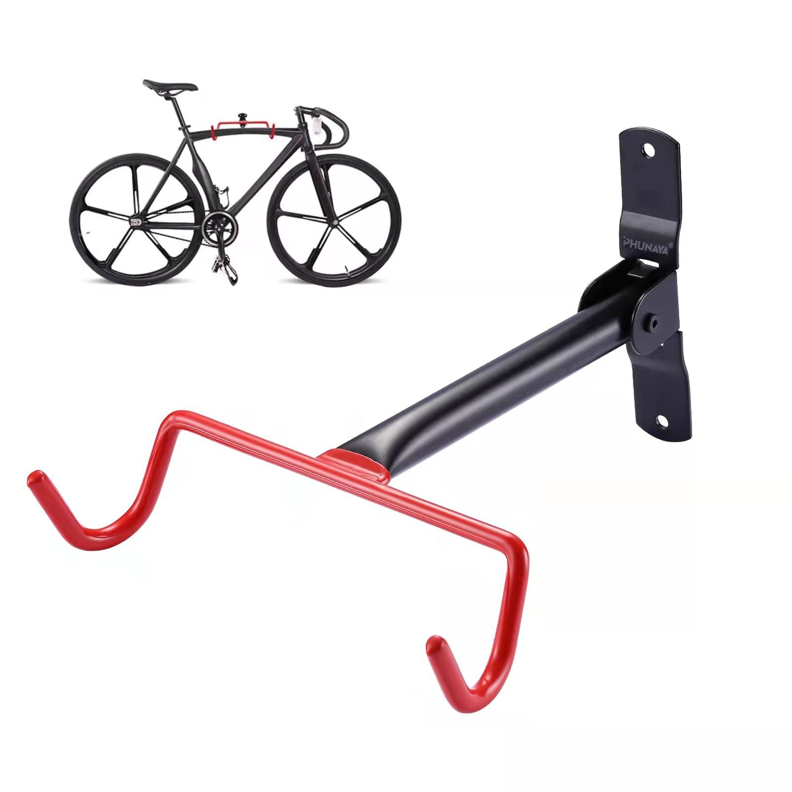 Bike Hanger Wall Mount Bike Hook Horizontal Foldable Bicycle Holder Garage Bike Storage Bicycle Hoist Heavy Duty Screws — image 3