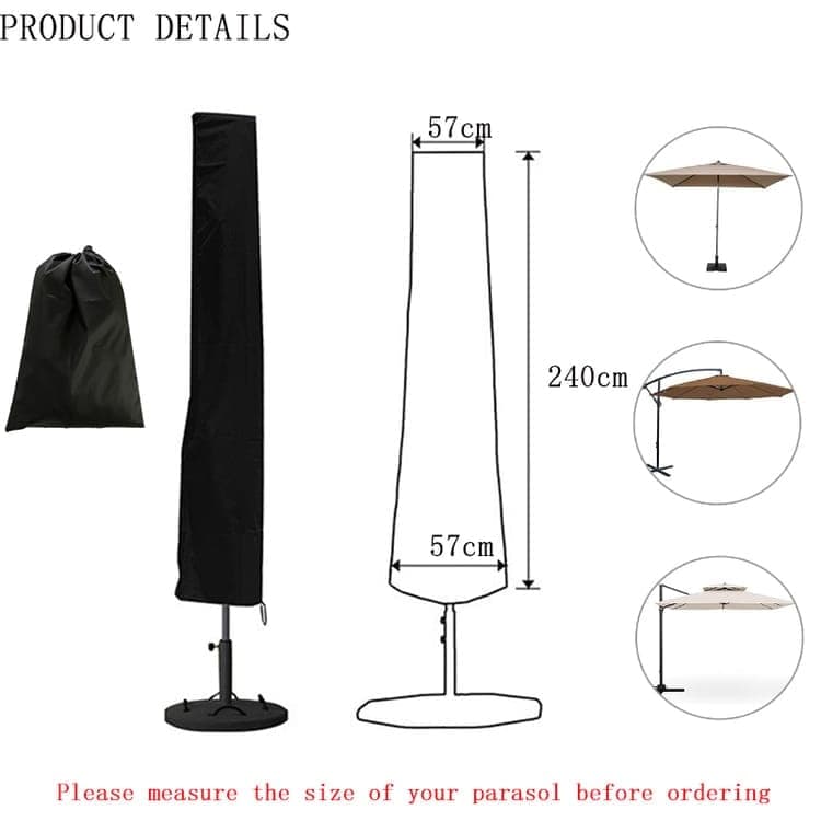 Waterproof Dustproof UV-Protected Parasol Cover, 240x57x57cm โ image 2