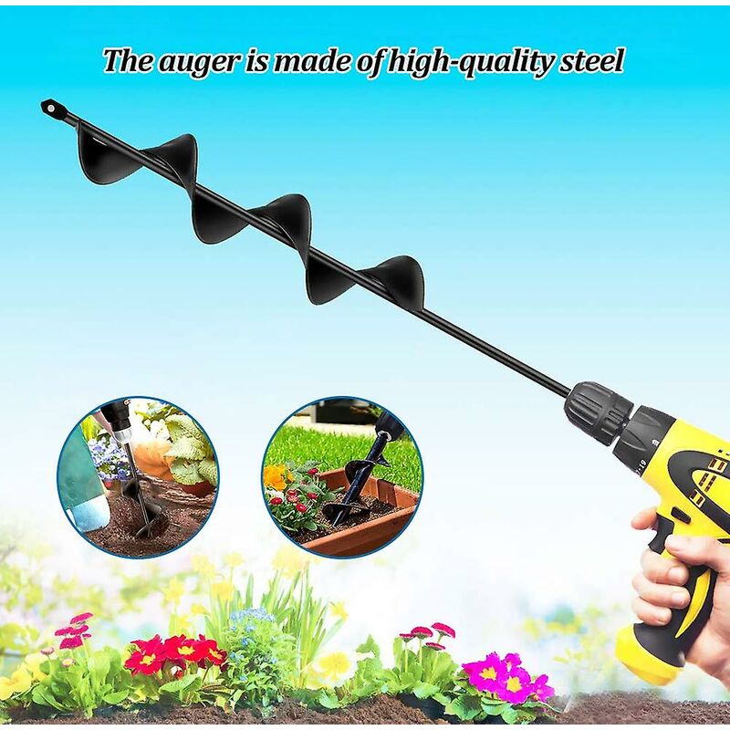 Garden Auger, Spiral Drill Gardening Tool For Planting Trees/Shrubs/Twist Drill/Planting Auger - 4 × 22Cm — image 3