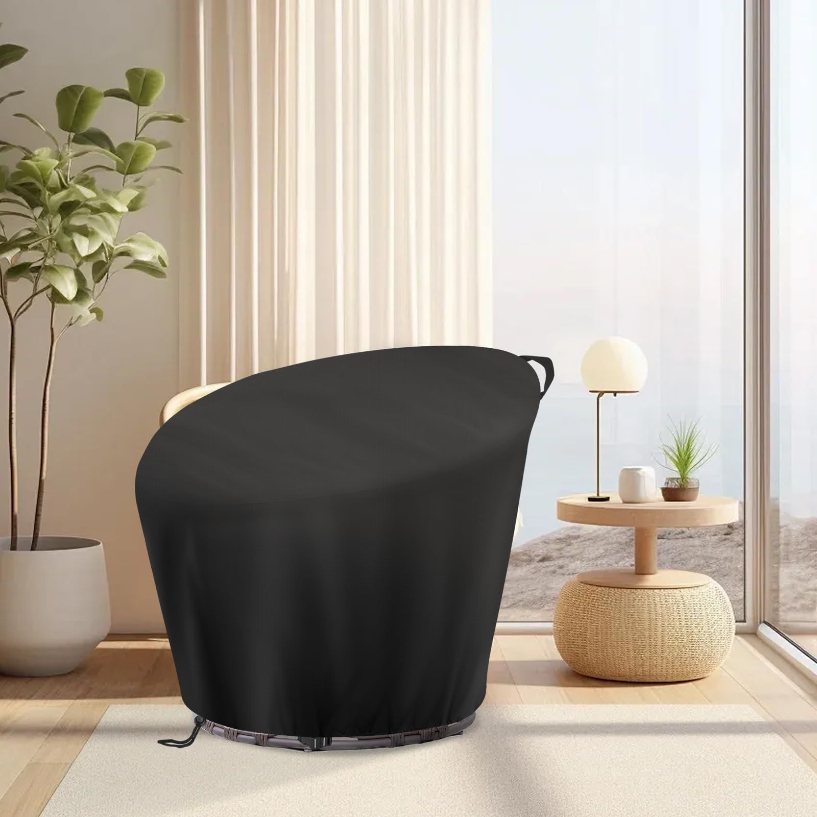 Chair Cover, Waterproof Cover for Outdoor Patio Chair Cover Heavy Duty Cover Waterproof and UV resistant chair cover(black 420D:132*51*89cm) — image 2