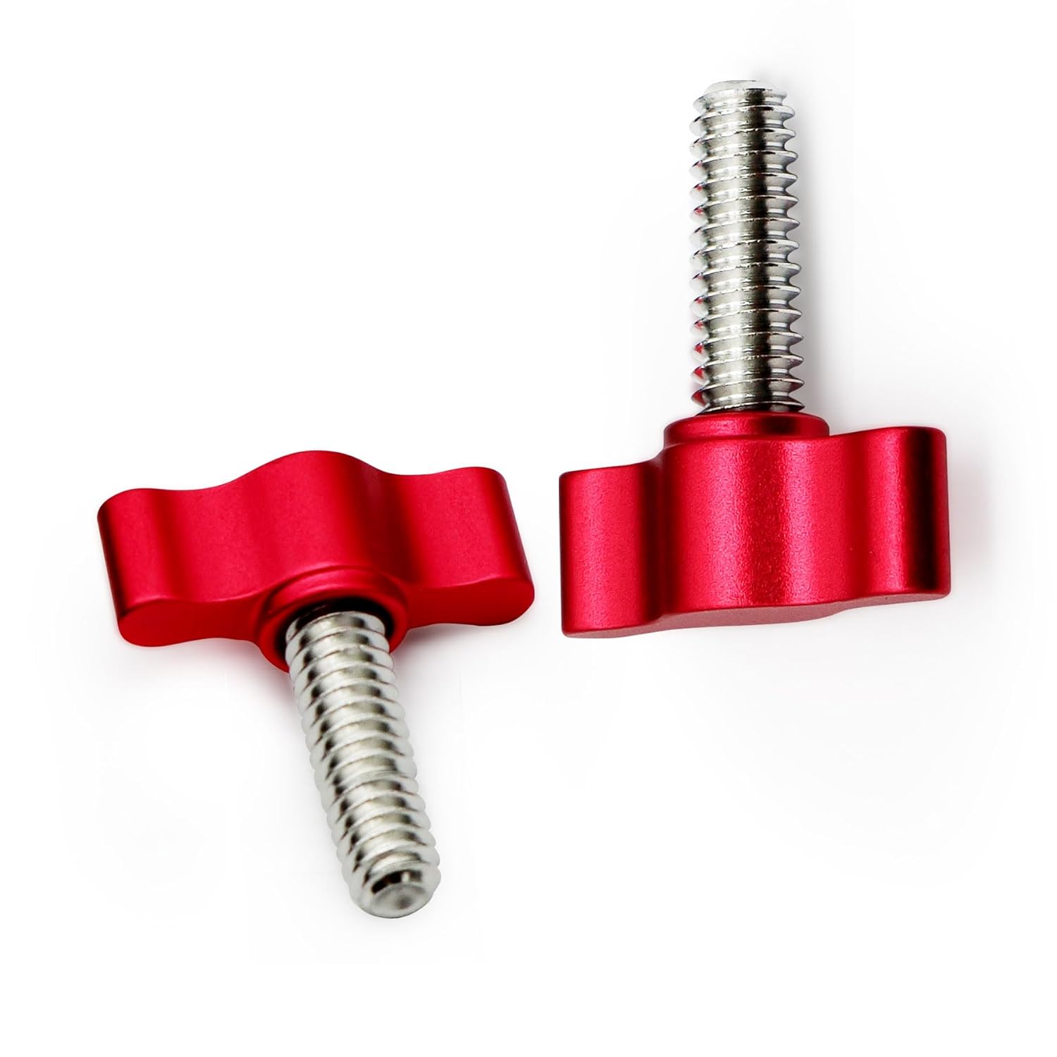 Xadnitu 1/4"-20 x 1 Thread Thumb Screw,Stainless Steel Standard/Coarse Thread with Red Adjustable Tee Wing Aluminum Knob to Remove Replace Hand Clamping โ image 3