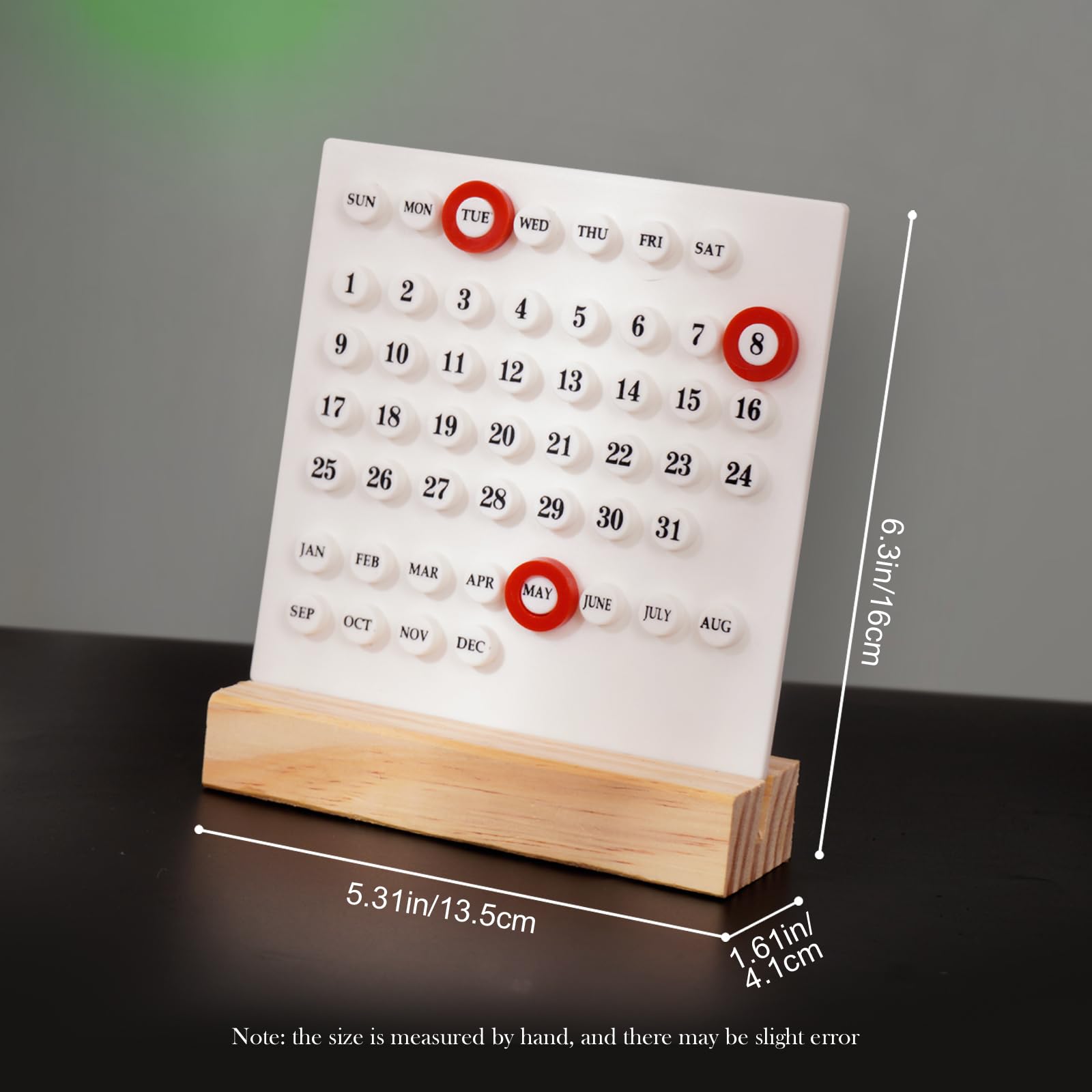 1 Piece Wooden Perpetual Desk Calendar with Retro Date Display for Home Offices, Study Desks and Everyday Decorative Organisation, Black — image 5
