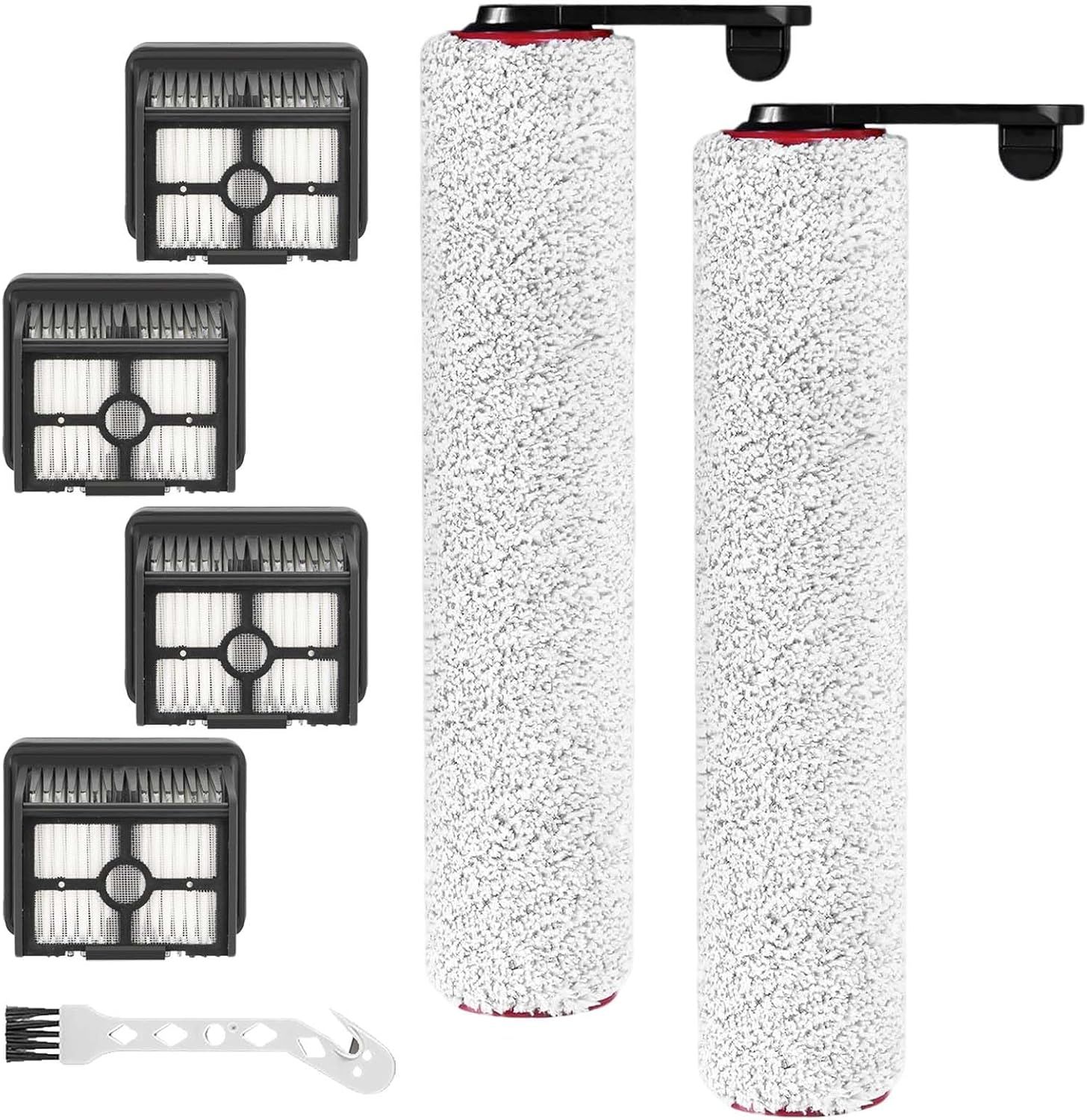 H12 Pro Brush Roller and Filter Replacment Compatible with Dreame H12 Pro, H12 Dual Cordless Wet Dry Vacuum Cleaner - 2 Brushrollers+ 4 Vacuum Filters +1