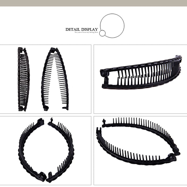 4pcs Banana Clips for Thick Hair, Vintage Fishbone Hair Clips Hair Accessories Compatible with Curly Hair โ image 4