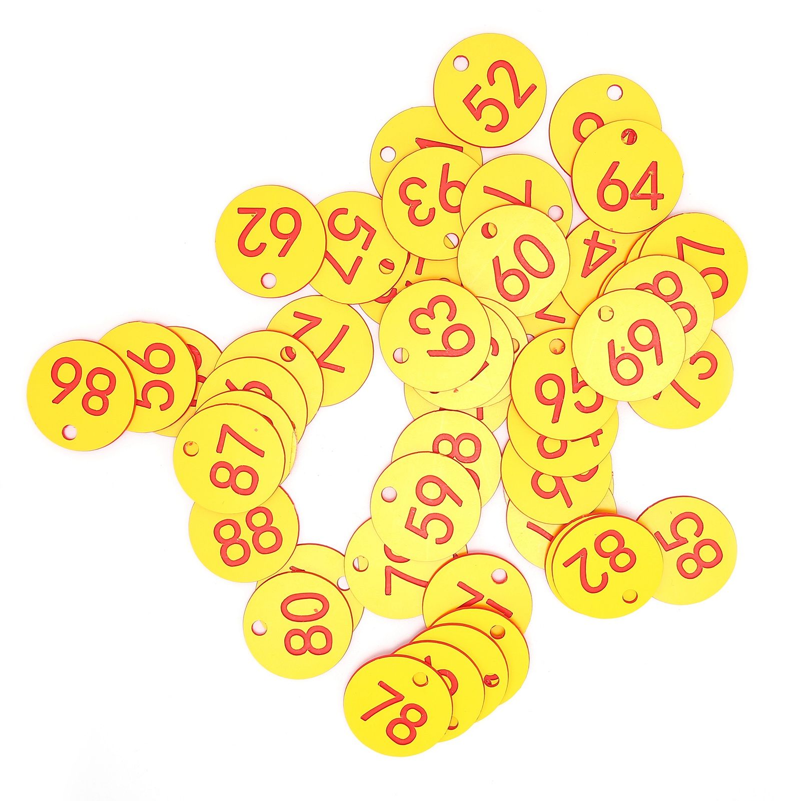 50Pcs Beehive Tag ABS Round Numbered Sign Labels with Hole Livestock Accessory Red Yellow — image 3