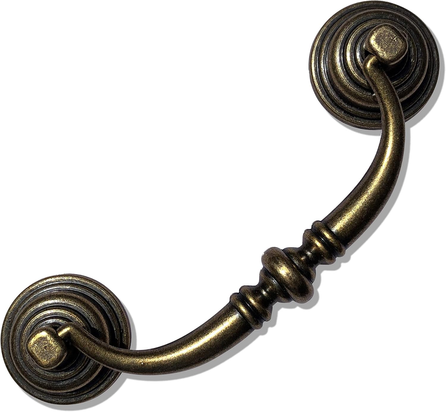 10 Pack 4.25"Hole Center Shabby Chic Drawer Pulls Handles Antique Bronze Kitchen Cabinet Drop Bail Pulls Handles (108mm/Antique Brozne) โ image 2
