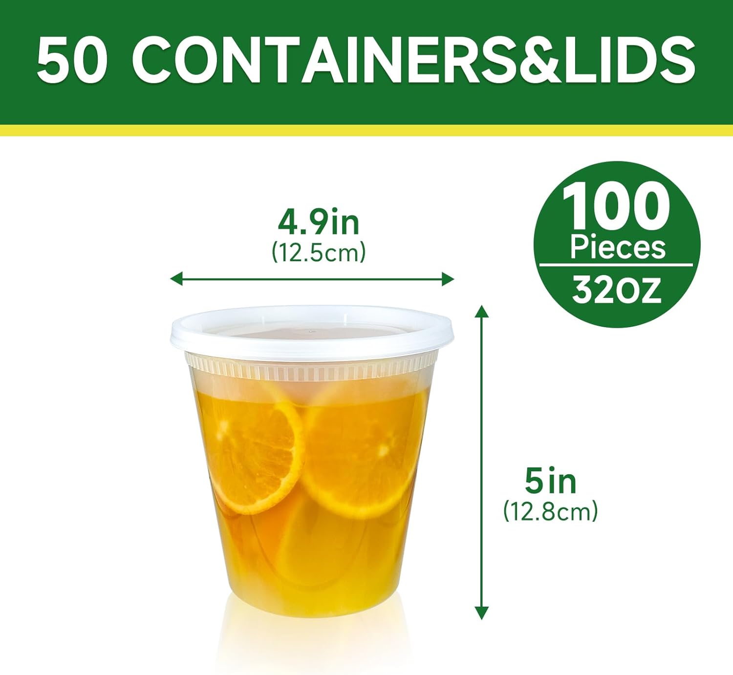 50 Set 32 oz Deli Containers with Lids, Leak-Proof BPA Free Plastic Take Out Bowls, Food Storage for Takeout Meal Prep Storage, Freezer, Microwave & Dishwasher — image 2