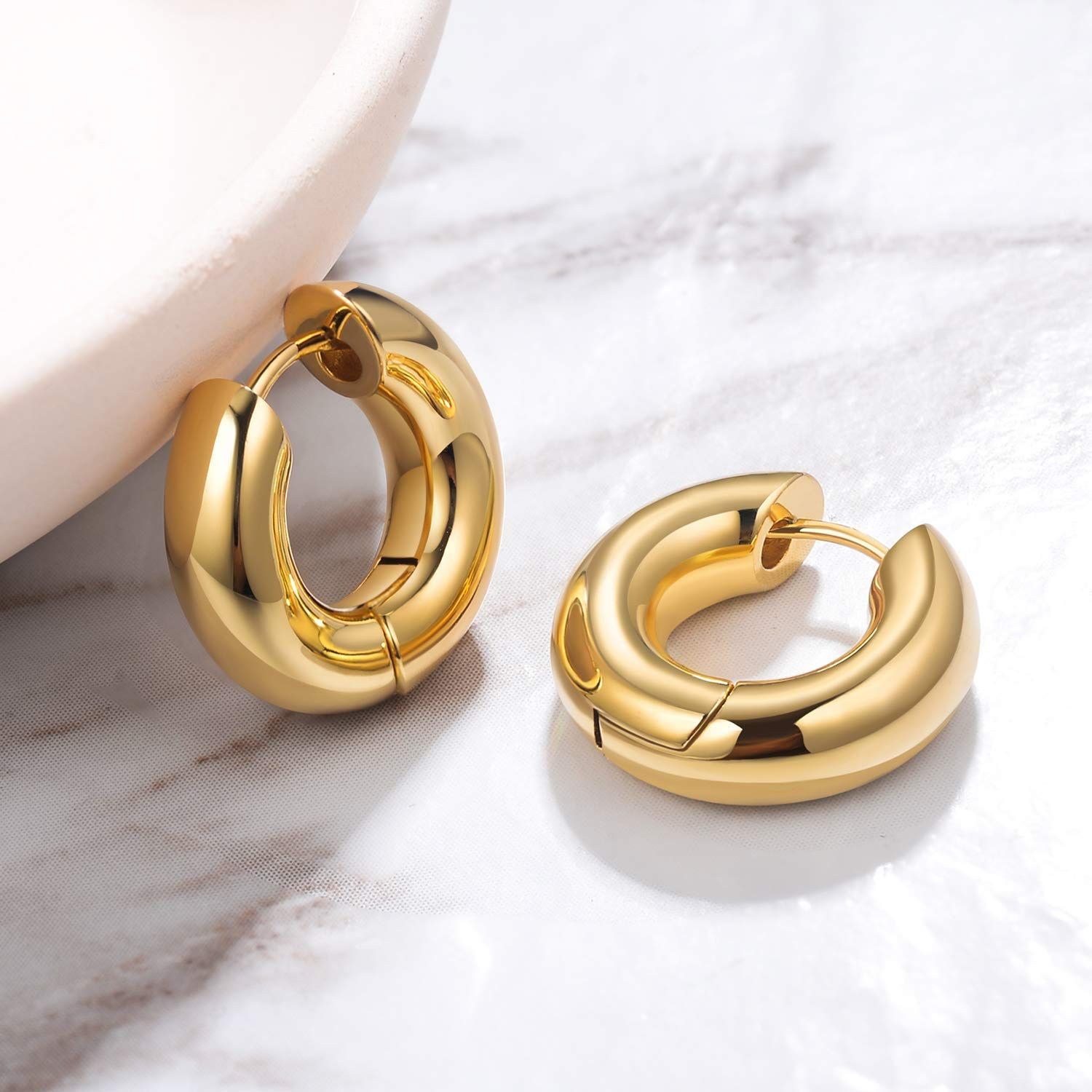 Small Earrings For Women, Earrings, Croissant, Square, Beaded, Everyday Fashion Jewelry yet elegant with a touch of sophistication — image 5