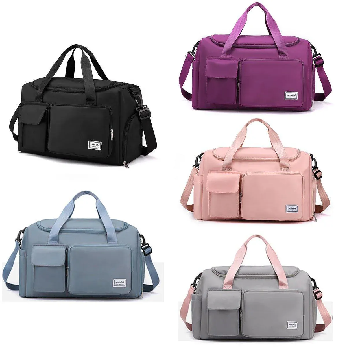 Unisex Waterproof Portable Travel Luggage Carry On Shoulder Hand Duffle Bag - Black — image 3