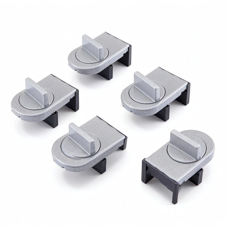 Aluminium Sliding Window Door Locks with Keys Security Lock Stop Anti Theft Sash Lock for Sliding Doors Windows, Pinch Proof Fall Prevention Durable 5pcs