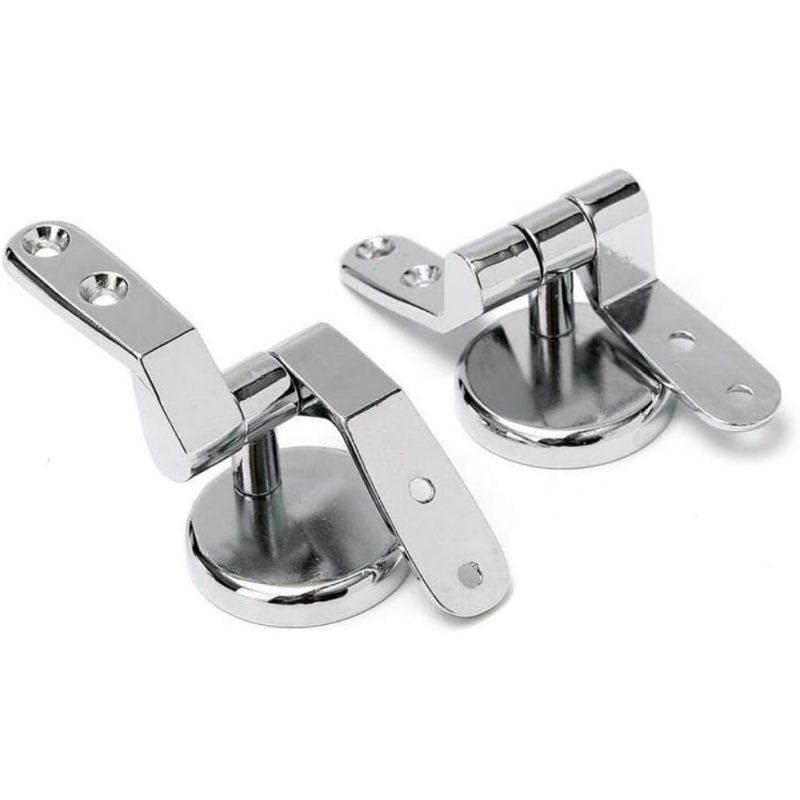 1 Pair Zinc Alloy Toilet Seat Hinge Mountings with Bolts Screw and Nuts Top Tightening Toilet Lid Hinge Toilet Replacement Part — image 3