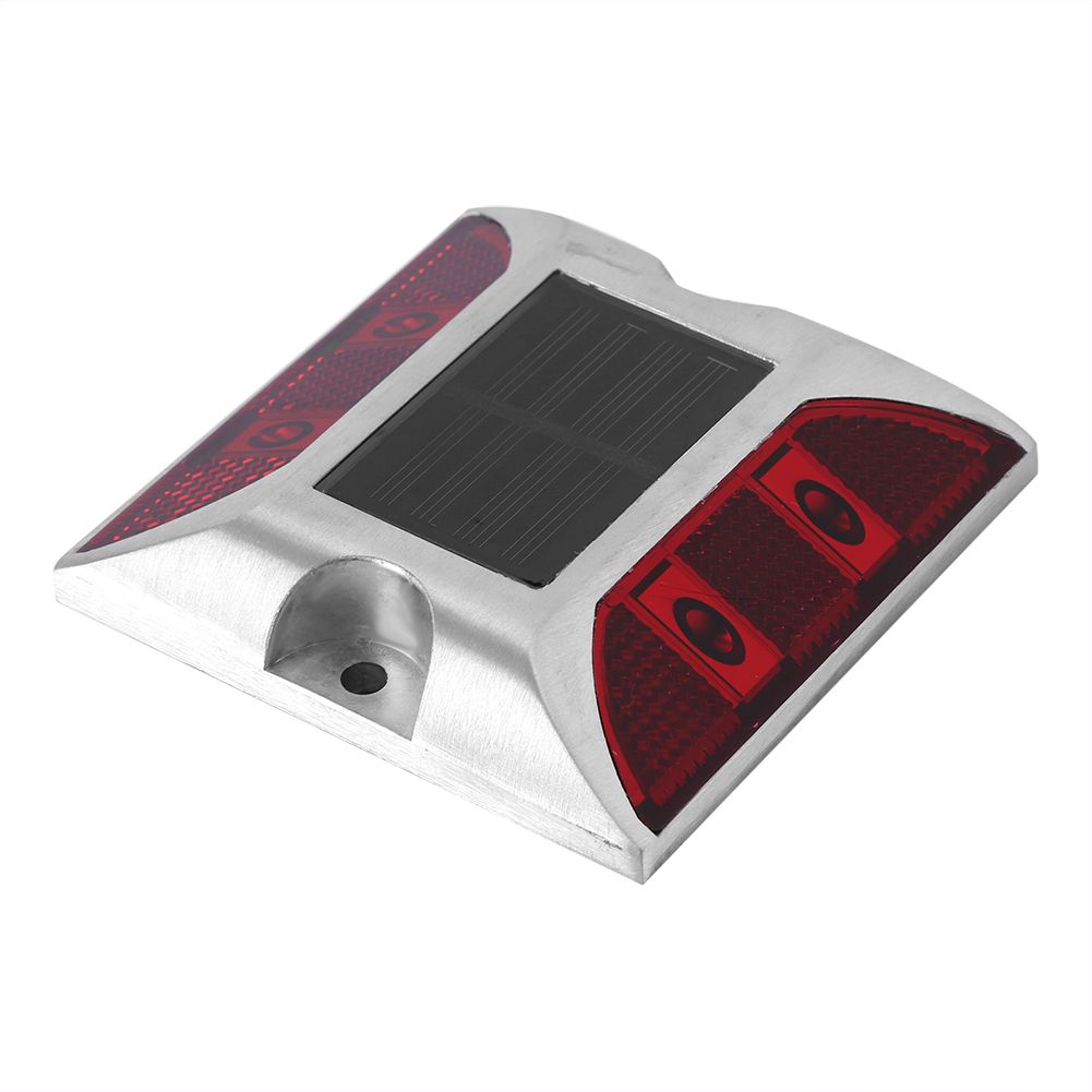 Aluminum Alloy Solar Power Waterproof 4 LED Lamp Outdoor Road Driveway Pathway Light Red — image 4