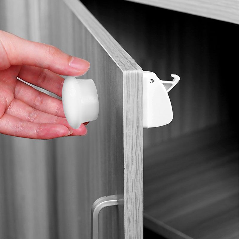 Child Safety Magnetic Cabinet Locks(4 locks+1 key), Baby Proof, No Tools Or Screws Needed - Norjews