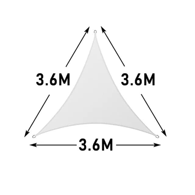 3.6x3.6x3.6m Waterproof Outdoor Triangular Sun Sail UV Protective Shade Net for Camping Garden Terrace and Pool, Light Gray — image 6