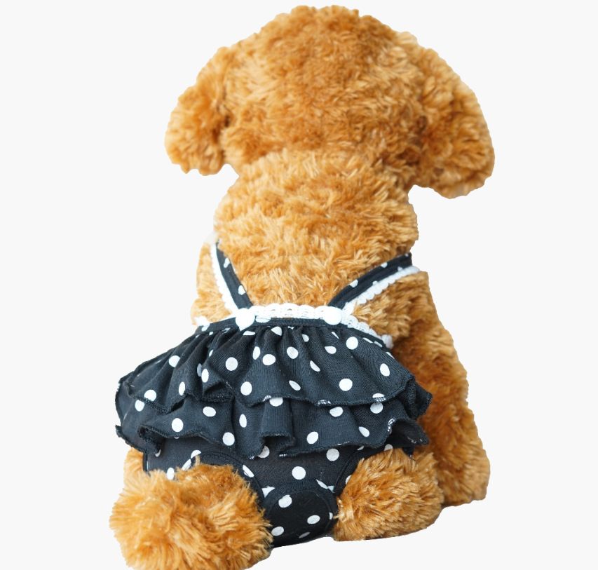 Pet Dog Menstrual Pants Cotton Pink S Black L Size: L; Neck (cm): 32-38; Bust (cm): 44-50; Back length (cm): 31-35; Recommended pet weight (kg): 7.0 - 10.0