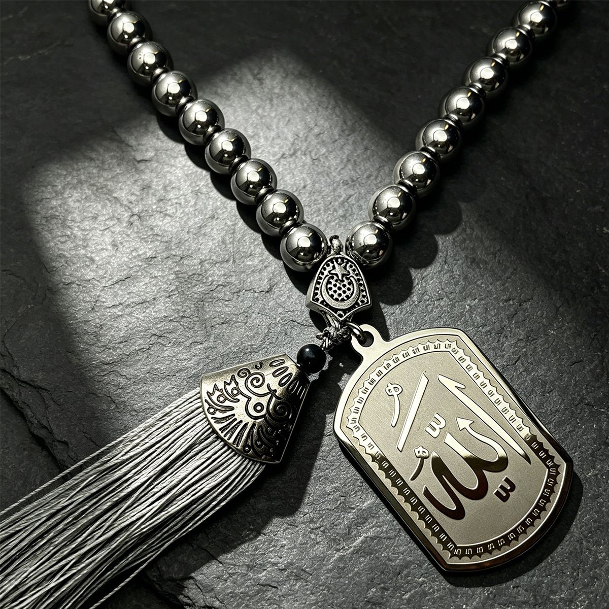 Black Obsidian 33 Bead Car Charm Keychain — image 3