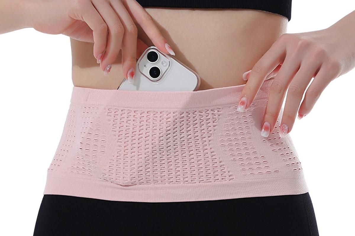 Invisible Running Waist Bag Belt Slim Running Belt Exercise Waist Belt Runner Belt for Running Walking Cycling Camping Gym -Pink / S โ image 2