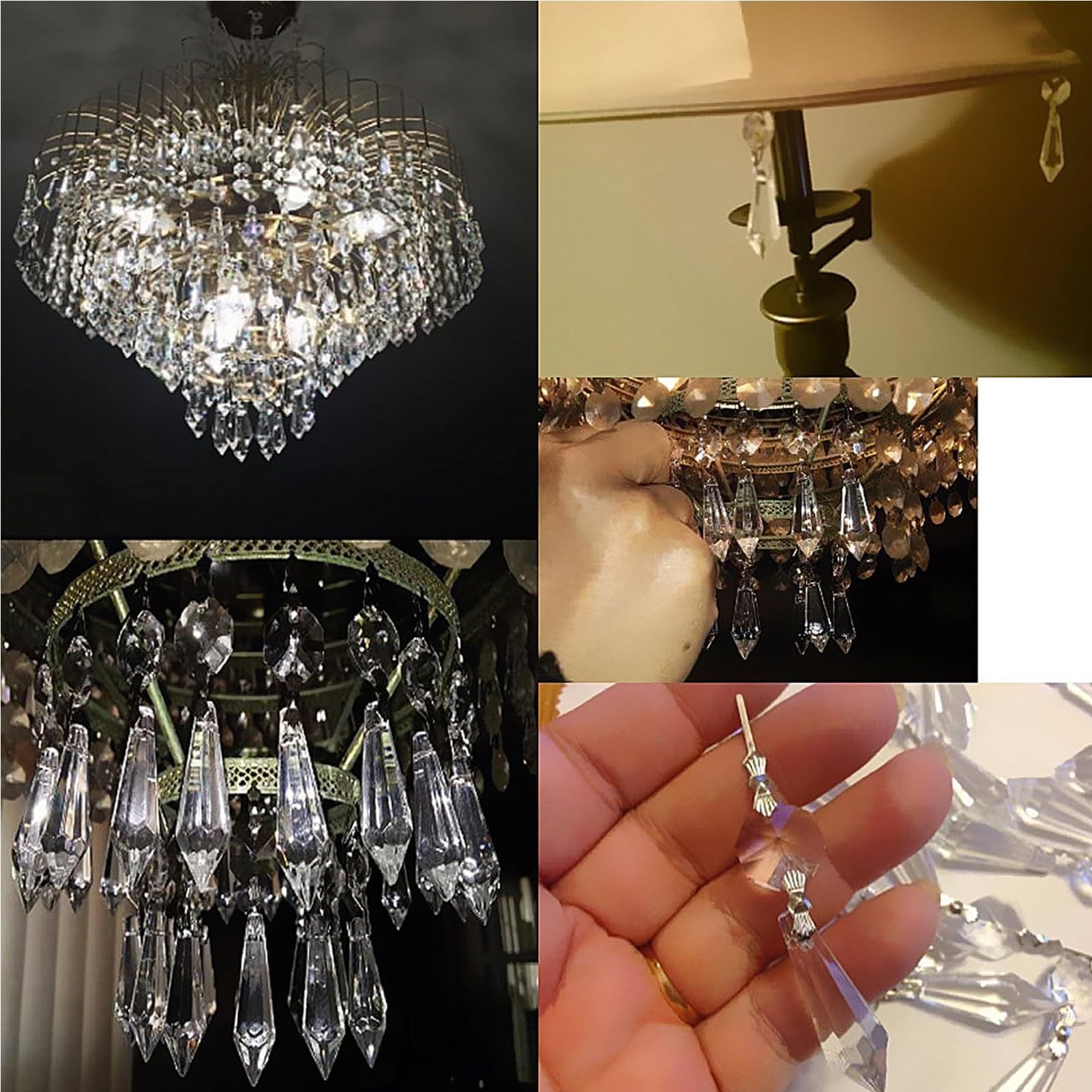 20pcs Chandelier Crystal Prisms Pendants Icicle Prism Ornament Rhinestone Accessories Autos Drops Pendant Suncatcher โ image 4