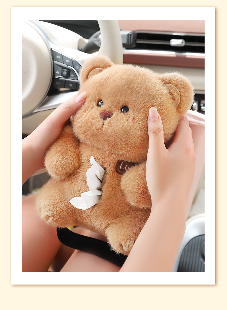 Adorable Pink Pig Tissue Holder for Car - Plush Toy with Storage — image 4