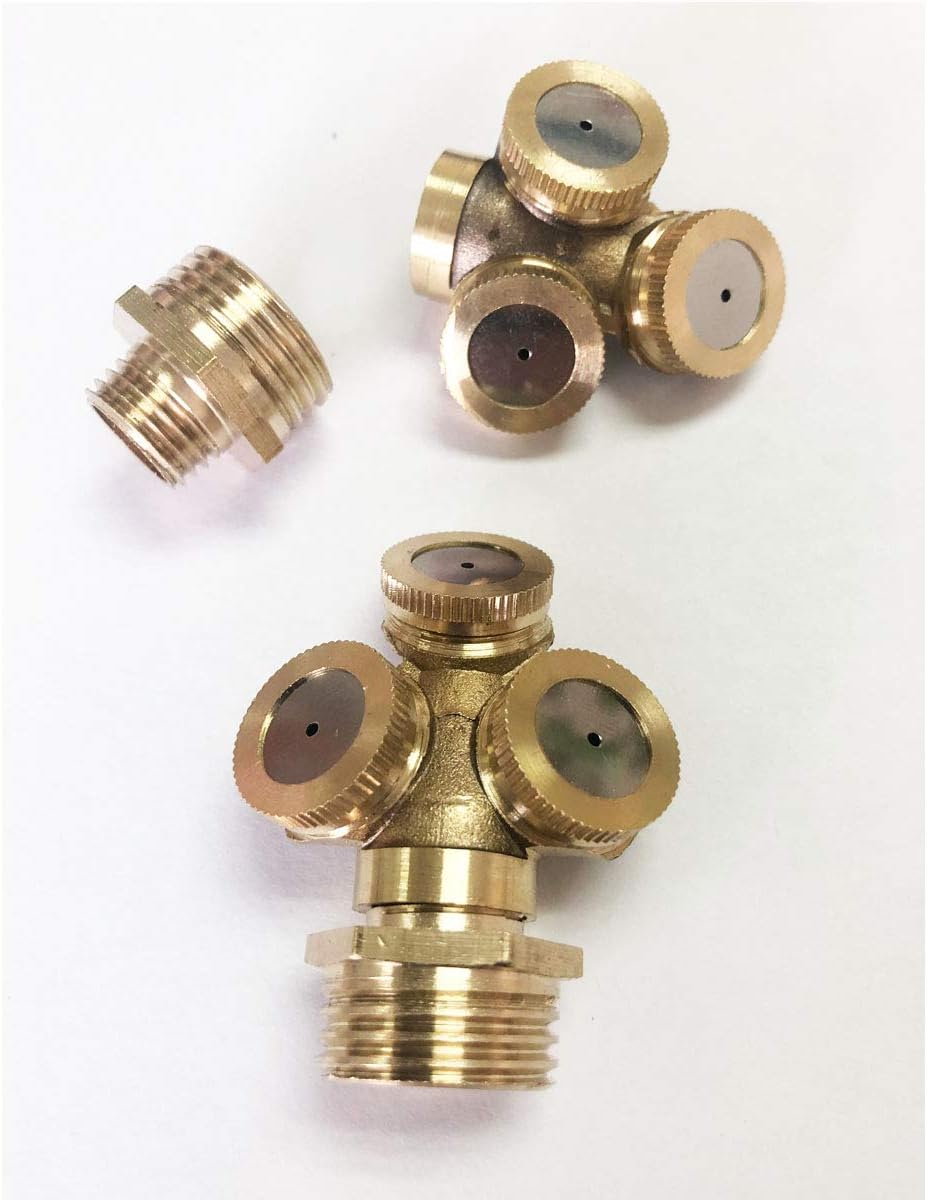 2 PCS 3 Hole Brass Atomizing Nozzle Mist Water, Brass Garden Spray Sprinkler for Gardening and Agriculture — image 6