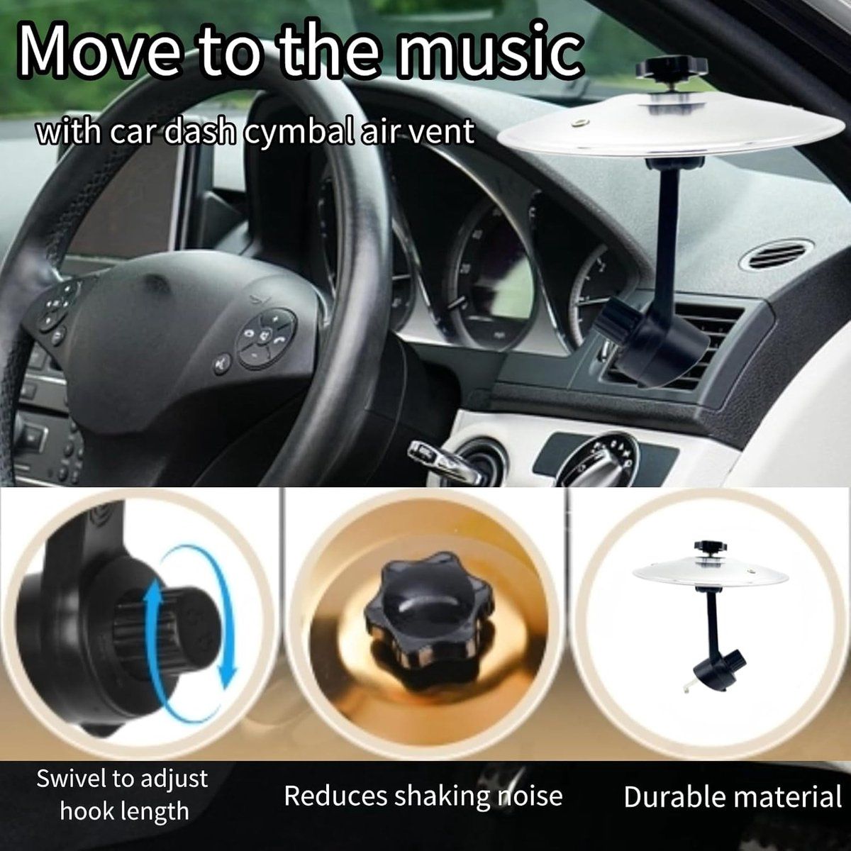 Anti - crash cymbals for cars 2 pieces Car cymbal air vents for vent for drum for Replacement Part, Easy to Use โ image 3