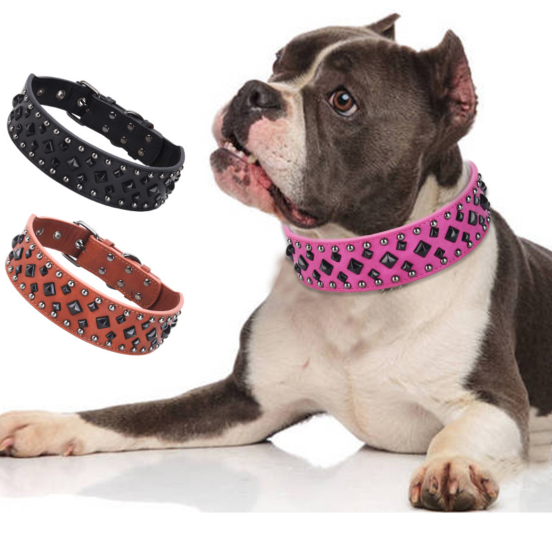 Size S Pink 1 pack Stylish PU Leather Dog Collar with Spikes - Adjustable, Durable & Comfortable for Medium to Large Breeds — image 3