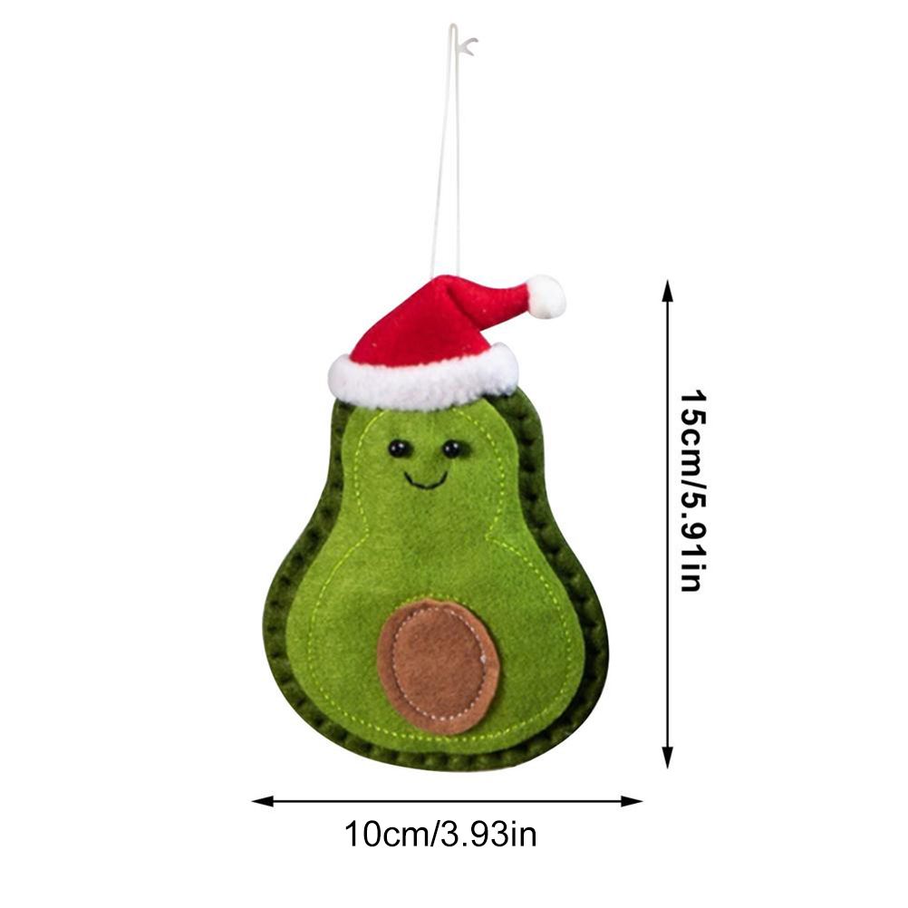 3Pcs Christmas Avocado Green Doll Pendant Christmas Tree Hanging Decoration For Home Door Window Felt Ornaments โ image 3