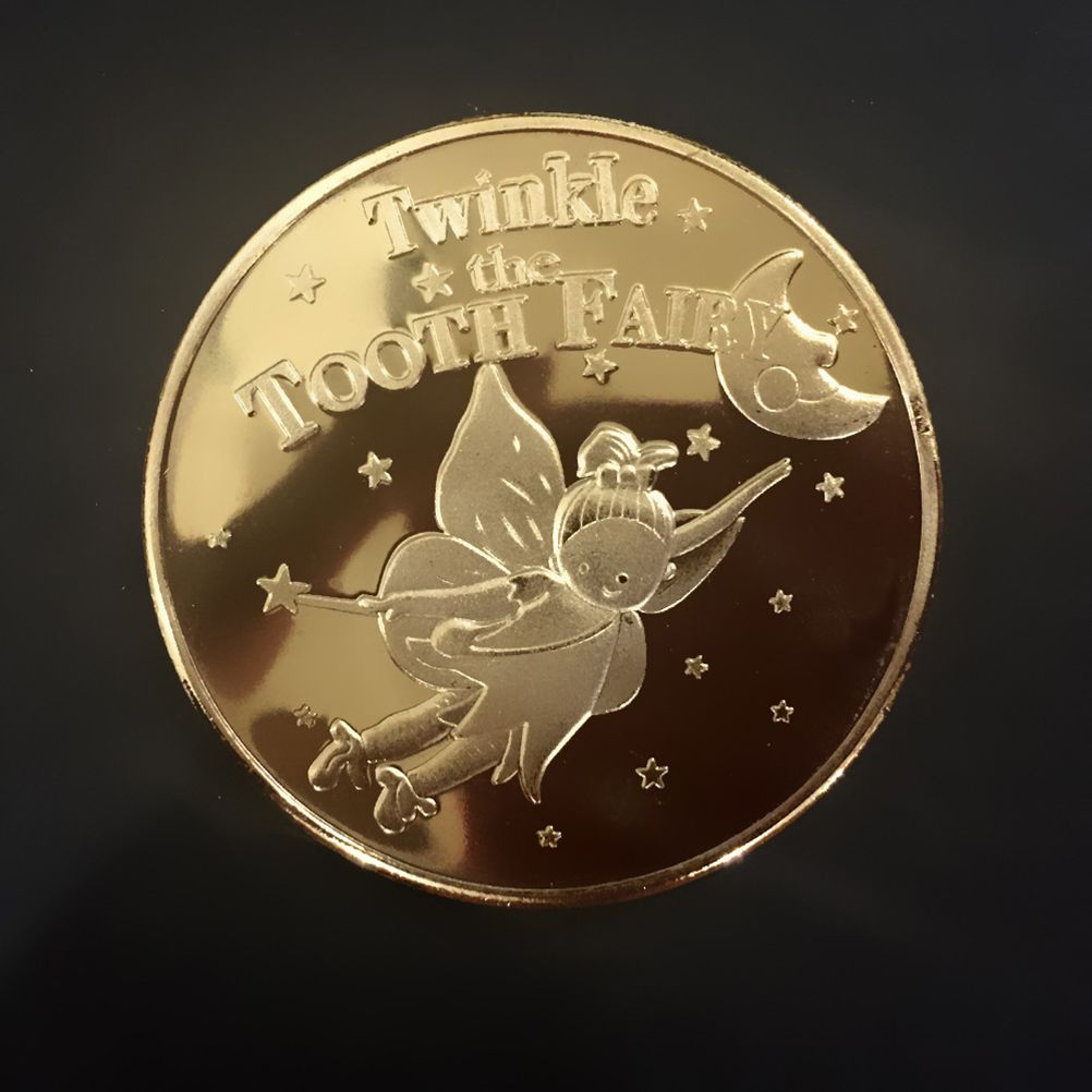 4Pcs Tooth Fairy Coin Golden Zinc Alloy Coin Reward Collection Coin Experience Coins for Lost Tooth Kids Party Decorations Supplies โ image 4