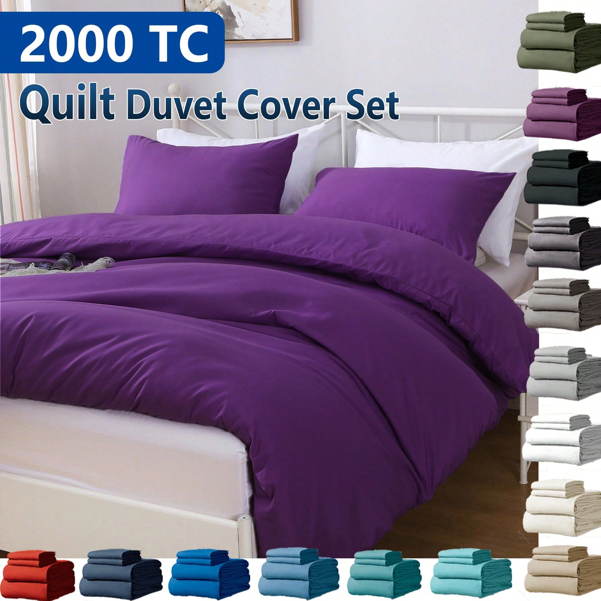 Hotel Soft Microfiber Duvet Cover Set-2000TC Quilt Cover Set & Pillowcases -1 Donna Cover Zipper Closure & 1 x Pillowcases-Breathable Bedding - Wrinkle, Fade