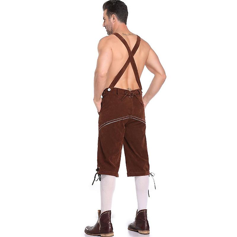 Lederhosen for Men - Genuine Leather, Authentic German Lederhosen for Men, Oktoberfest Attire - Brown-XF7-Brown XL — image 2