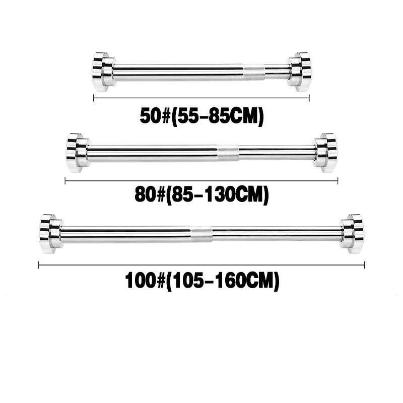 Adjustable Tension Rod Extendable Rack Shower Wind Curtain Closet Pole 50-160cm - 105-160cm — image 4