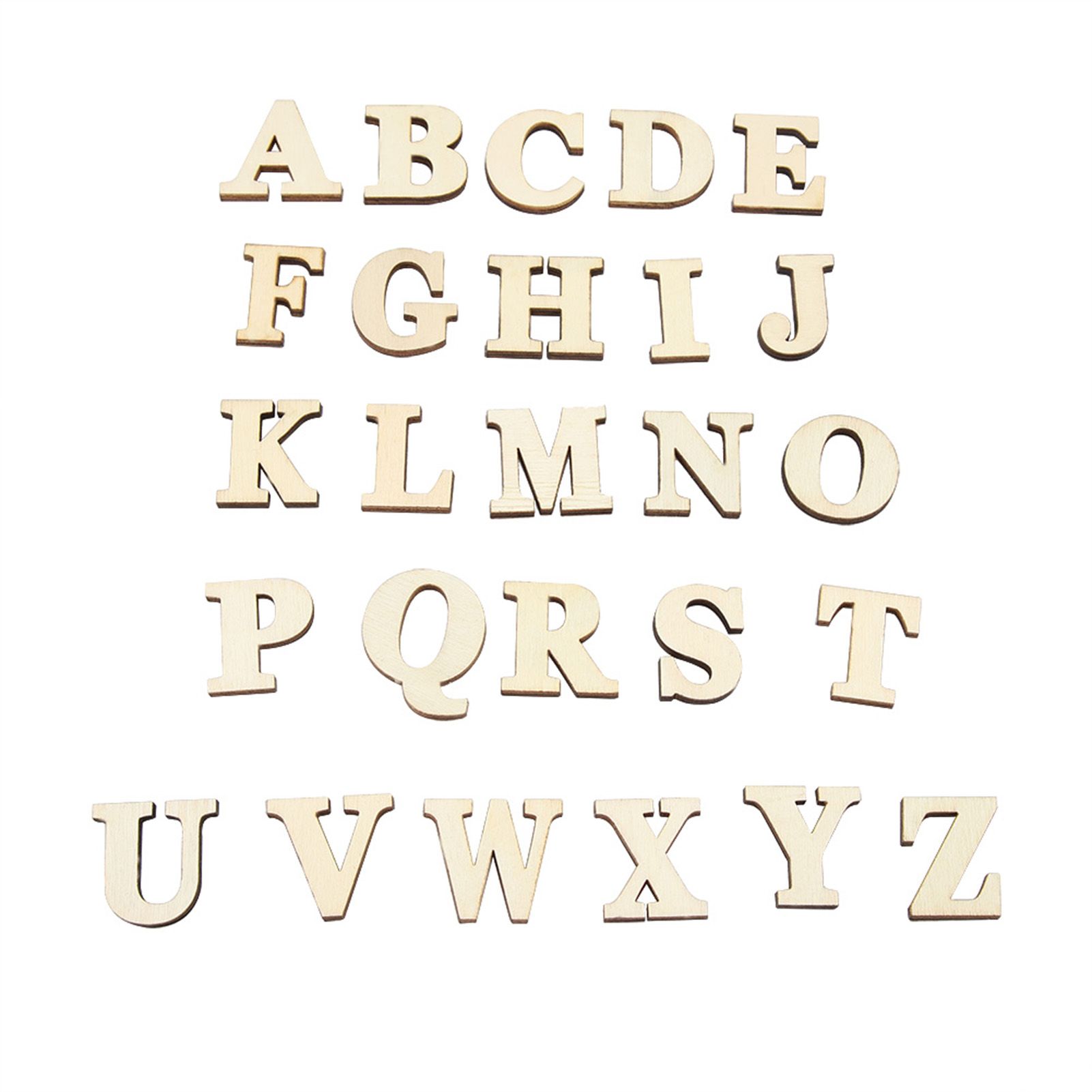 Wooden Self adhesive Numbers Letters for DIY Art Crafts Decor Children Gift (Letters A-Z)