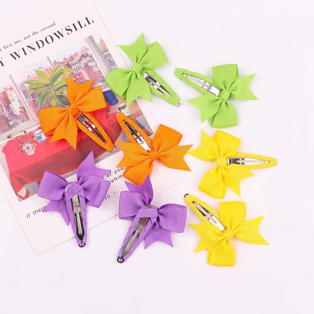 4 Piece Soft Satin Bow Hair Clips Yellow for Women and Girls — image 5