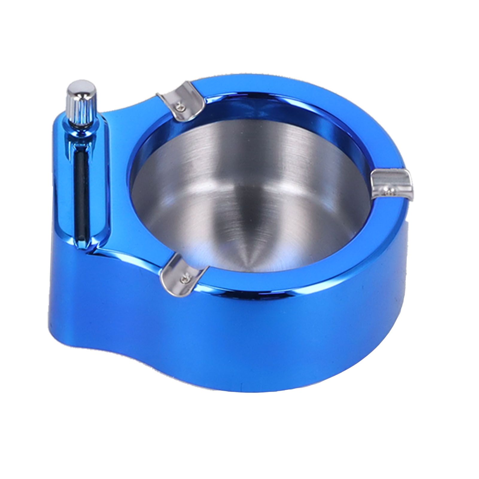 Cigarette Ashtray Stainless Steel Match Lighter Cigarette Ashtray for Home Office DecorationBlue — image 3