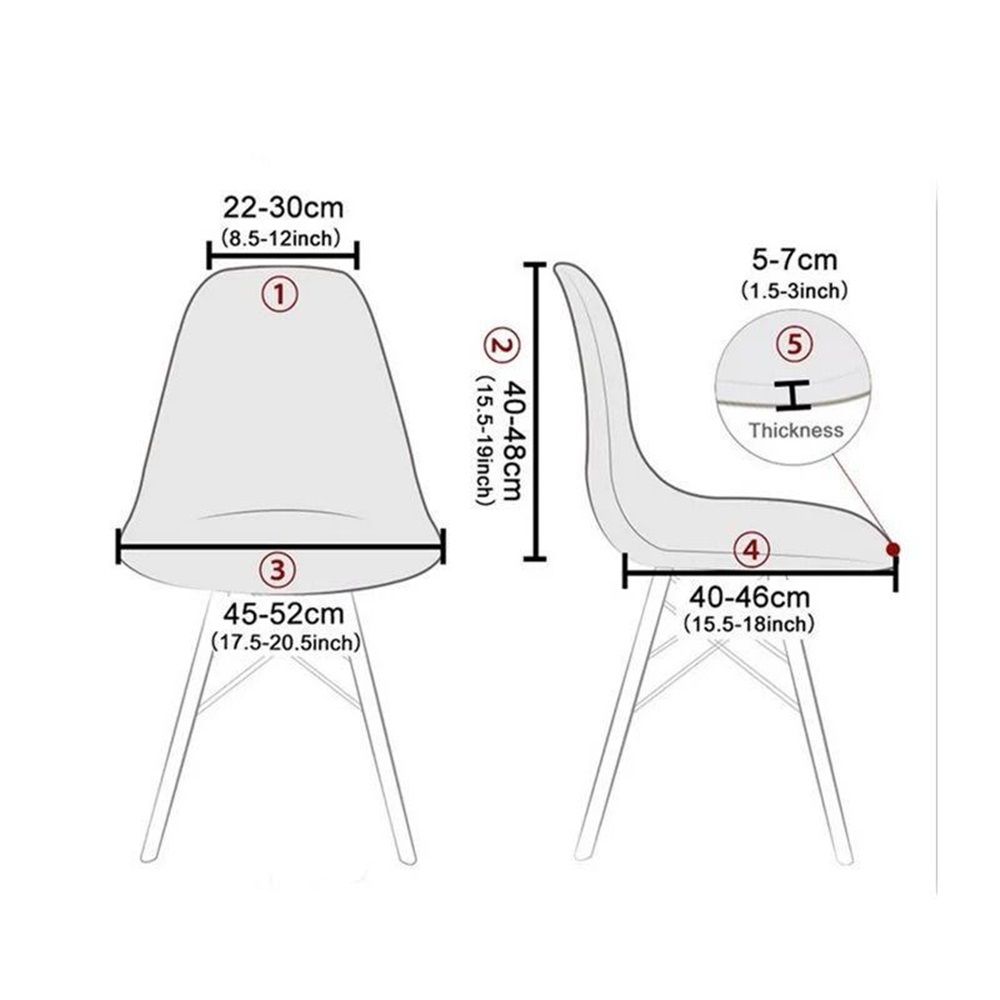 Shell ChairCovers, Jacquard Dining Room Chair SlipcoverSet of 2 Mid Century Modern Dining ChairCovers Stretchable Slipcovers for Kitchen, Office and โ image 4