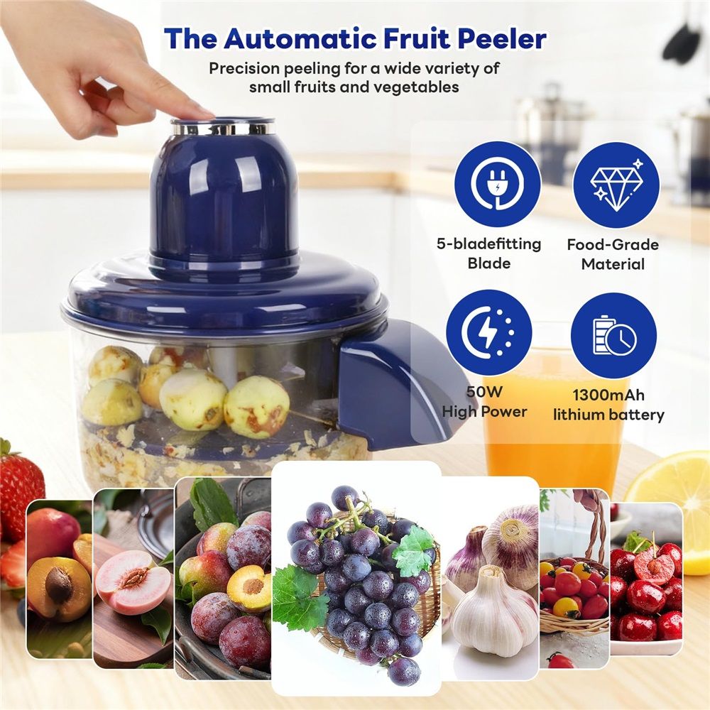 Automatic Grape Peeler Machine, Electric Garlic & Cherry Tomato Peeler Skin Remover Tool for Small Fruits, Effortless Peeling for Home Kitchen â image 4